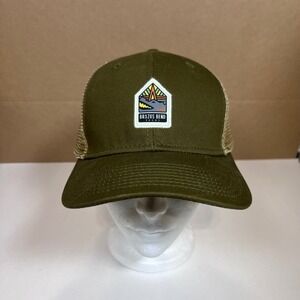 Brazos Bend Texas Trucker Hat Olive Green Tan Mesh Snapback Cap